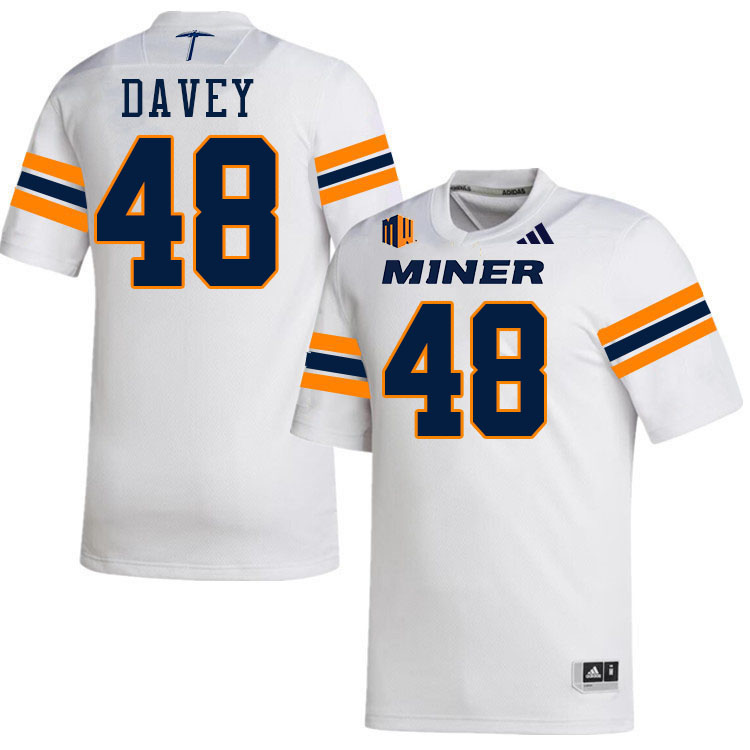 UTEP Miners #48 Micah Davey College Football Jerseys,Uniforms-White